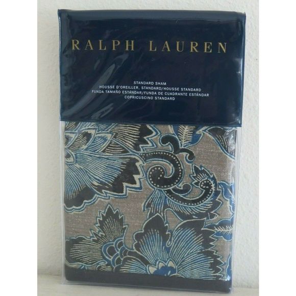 RALPH LAUREN JOURNEYS END RAINEY FLORAL NAVY 1pc STANDARD PILLOW SHAM NIP $130 - Picture 1 of 7